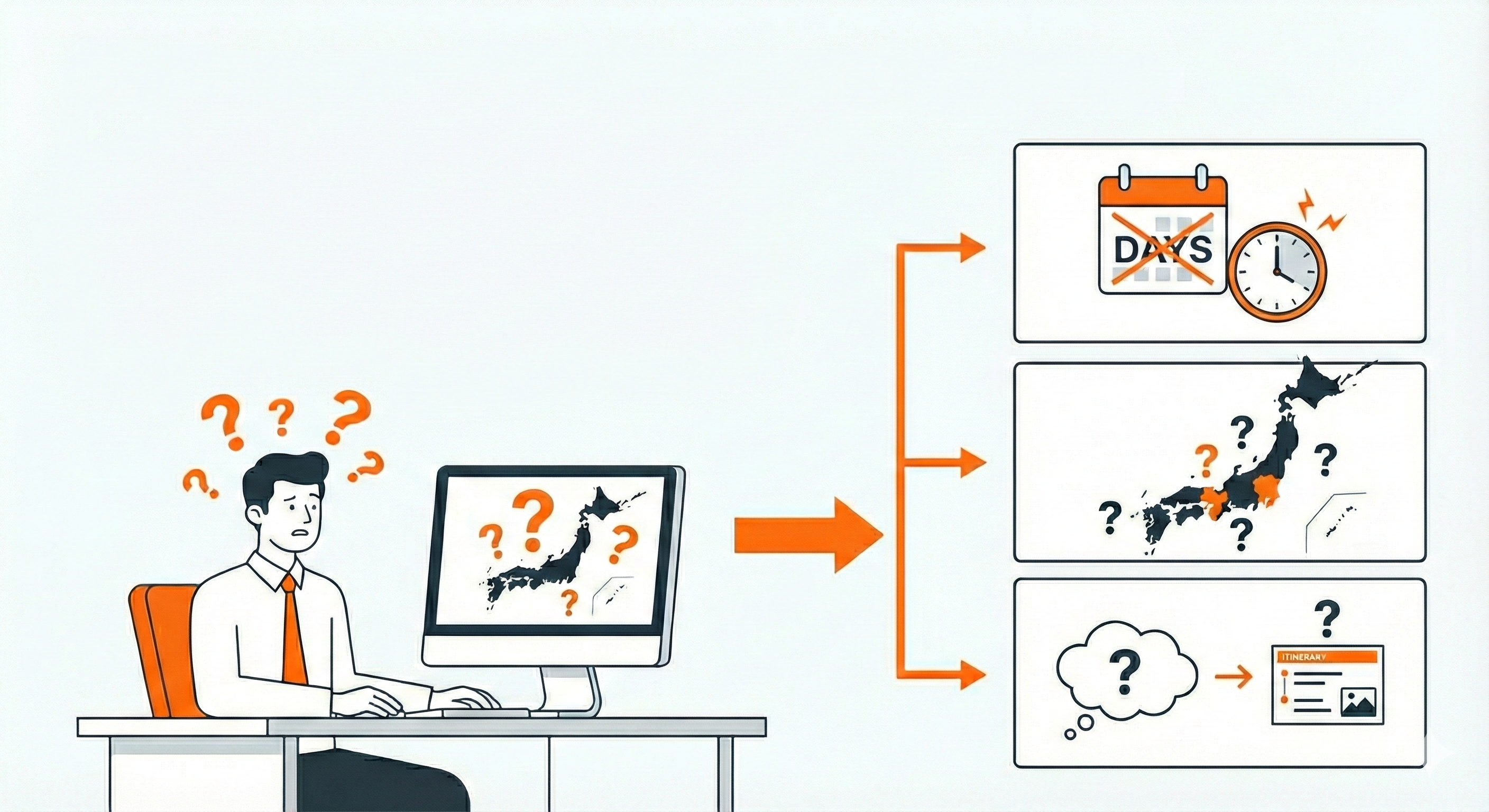 Travel agent confused about Japan planning, showing lack of specialized knowledge